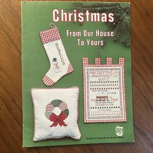 1978 Vintage Green Apple Christmas Snowman Holidays Cross Stitch Patterns Book